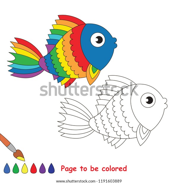 Download Rainbow Fish Animal Be Colored Coloring Stock Vector (Royalty Free) 1191603889