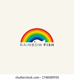Rainbow Fish Logo Animal Abstract
