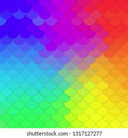 Rainbow fish scales. Rainbow color spectrum grunge background. Seamless pattern. Vector.