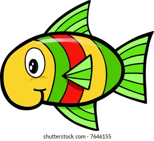Rainbow fish Vector Illustration
