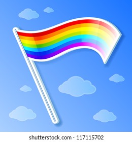 Rainbow flag 3D imitation
