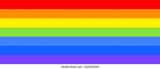 Rainbow flag background. Horizontal wallpaper. Family love symbol in vector flat style.