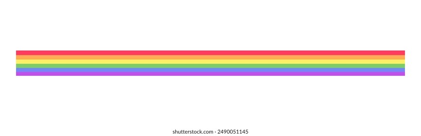 Borde de bandera arcoiris. Clipart de Ilustración vectorial simple del divisor de mes del orgullo