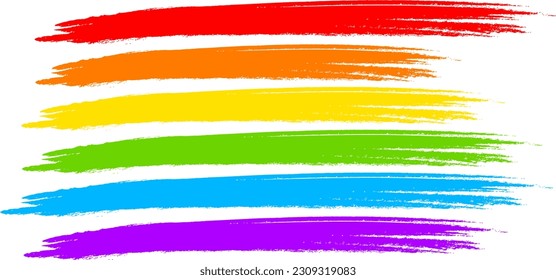 Rainbow flag brush style. LGBTQ Pride month concept. Illustration.