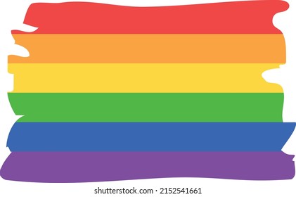 Rainbow Flag Brush Vector, Lgbt colors shape 
