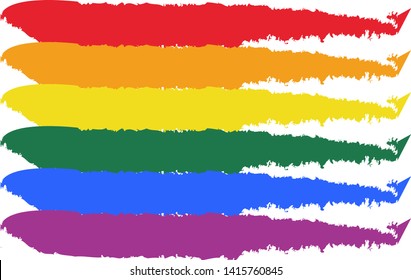 Rainbow Flag by LGBT on white background.