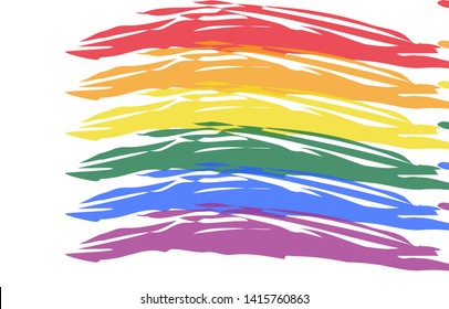 Rainbow Flag by LGBT on white background.