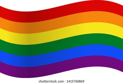 Rainbow Flag by LGBT on white background.
