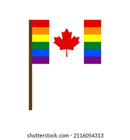 bandera arco iris, ilustración vectorial canadá. eps10. aislado en un fondo blanco.