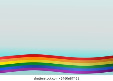 Rainbow flag colour pride month background Banner copy space vector illustration. 