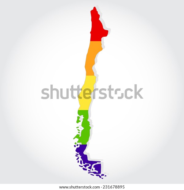 Rainbow Flag Contour Chile Lgbt Flag Stock Vector (Royalty Free