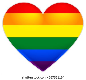 Rainbow flag gay. Isolated on white illustration