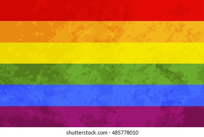 Rainbow flag with grunge texture, LGBT community sign