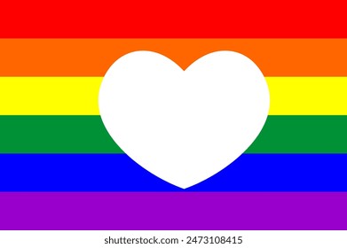 Bandera del arco iris y Vector del corazón