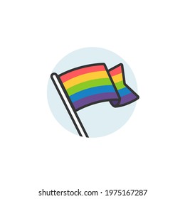 Rainbow flag icon for Pride Month. Flat design. Isolated on white background