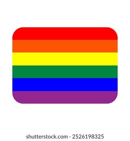 Rainbow flag icon vector. Symbol Rainbow flag isolated on white background.