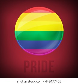 Rainbow flag lbgt badge with pride lettering, momorial lbgt rainbow badge, vector illustration