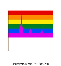 rainbow flag, LGBT Flags In St. Petersburg vector illustration . eps10 . isolated on a white background .