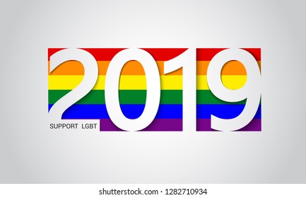 Rainbow Flag LGBT Multicolored Abstract Geometric Background