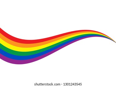 Rainbow Wave Vector Cartoon Illustration Colorful Stock Vector (Royalty ...