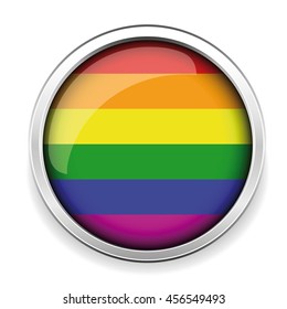 rainbow flag LGBT symbol button