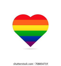 rainbow flag LGBT symbol on heart vector  