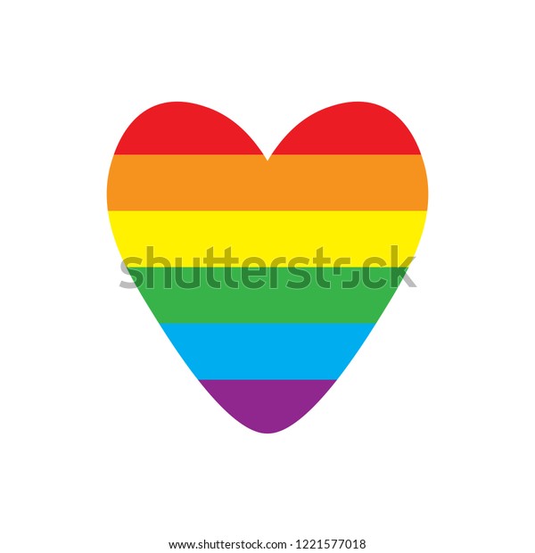 Rainbow Flag Lgbt Symbol On Heart Stock Vector Royalty Free