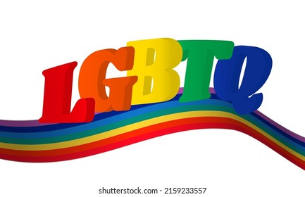rainbow flag with lgbtq font design graphic resources isolated transparent background png
