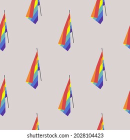 A rainbow flag LGBTQ seamless pattern, homosexual people rights, and gender equality