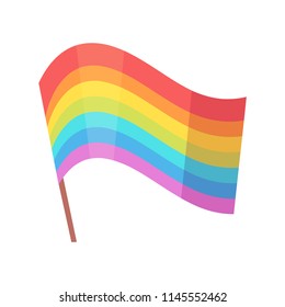Rainbow flag LGBTQ Vector. Cartoon. Isolated art on white background. Flat