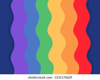 Rainbow Flag Modern Background. Curve Shape Rainbow Pride. Wave Rainbow