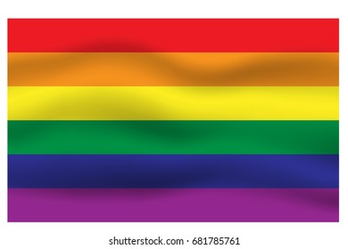 Rainbow flag movement background, LGBT pride flag, Horizontal stripes icon, Vector illustration eps10
