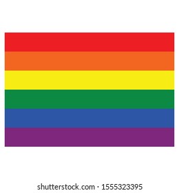 Rainbow flag movement lgbt, flat icon. Symbol of sexual minorities, gays and lesbians. 