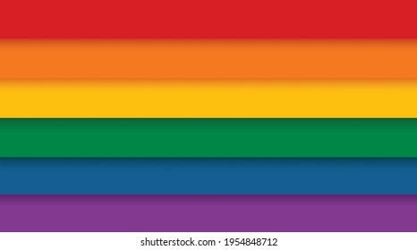 Movimiento de bandera arcoiris lgbt, icono plano. Símbolo de minorías sexuales, gays y lesbianas. ilustración vectorial 