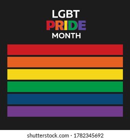 Rainbow flag on black background. Pride symbol