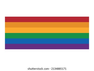 Rainbow flag on white background.