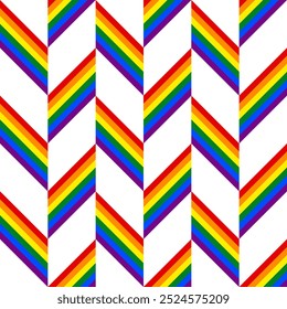 rainbow flag pattern design. chevron background. vector illustration