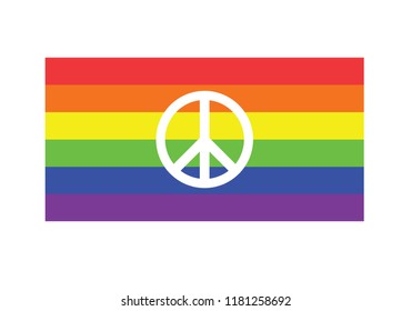 Rainbow flag peace symbol pride LGBT