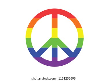 Rainbow flag peace symbol pride LGBT