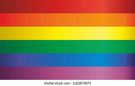 Rainbow flag, representing LGBT pride. (lesbian, gay, bisexual, and transgender). LGBT movement. Template for design. Bright, colorful vector illustration.