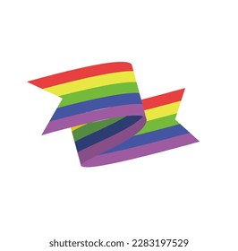 rainbow flag ribbon illustration vector