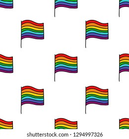 rainbow flag seamless doodle pattern