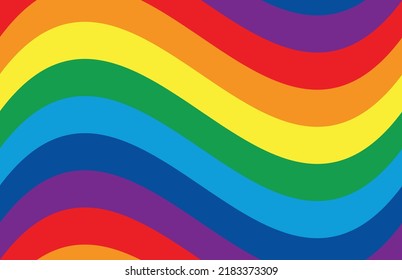 Rainbow flag seamless wavy background, LGBT movement pattern