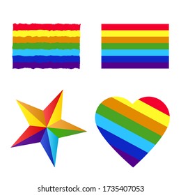 Lgbt Symbols Set Rainbow Colors Pride のイラスト素材 Shutterstock