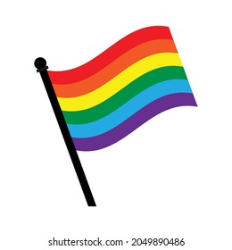 RAINBOW FLAG SIMPLE CLIP ART VECTOR ILLUSTRATION