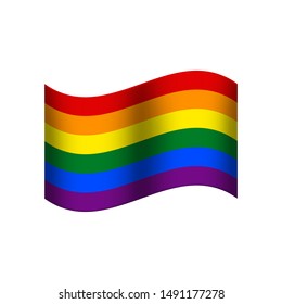 Rainbow Flag with six colors of the rainbow, generally including red, orange, yellow, green, blue and purple