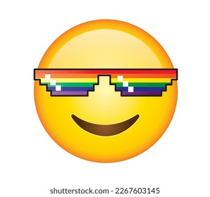 Rainbow flag sunglasses vector illustration art. LGBT Pride Month symbol, icon, element