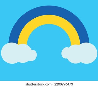 Rainbow with the flag of Ukraine
