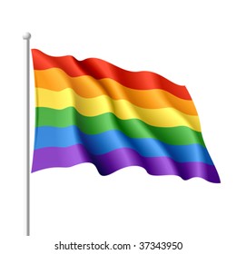 Rainbow flag. Vector.