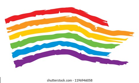 Rainbow flag / Vector illustration, LGBT movement symbol